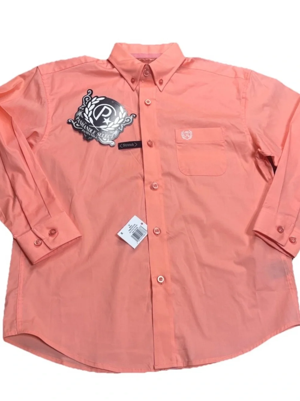 🔥 Panhandle Select Western Button-Down Shirt | Coral | Boys M (10) | NWT 🔥 - Picture 4 of 12